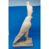 Statue d'Horus en Albâtre avec Couronne Pschent, Scarabée en Ronde-bosse et Uræus