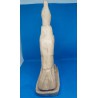 Statue d'Horus en Albâtre avec Couronne Pschent, Scarabée en Ronde-bosse et Uræus