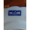 Assiettes Sarreguemines France - Style Art Nouveau, 1920 - Motif de Fleurs Bleues sur Fond Blanc