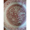 Stone Ware Antique Barker & Son - Plat au Décor Chinois, Transfert Violet - Fabriqué à Burslem, 1850-1860