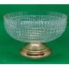 Coupe Vintage en Cristal de Bohême avec Pied en Laiton doré à l'or fin - 1890 - 1930