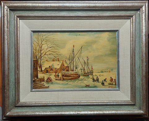img0 Peinture à l’Huile Signée “Weynant” – Inspirée de Bonaventura Peeters (XVIIe)