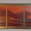 Triptyque Aurore Crépusculaire – W. Mulich (95 × 60 cm, années 70)