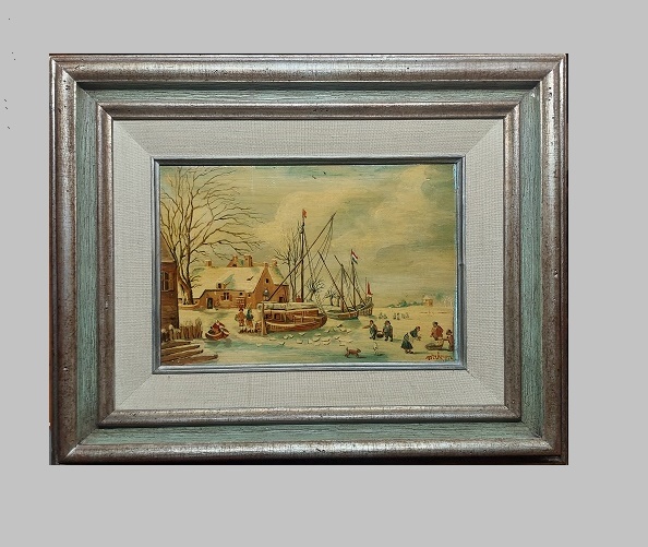 img01 Peinture à l’Huile Signée “Weynant” – Inspirée de Bonaventura Peeters (XVIIe)