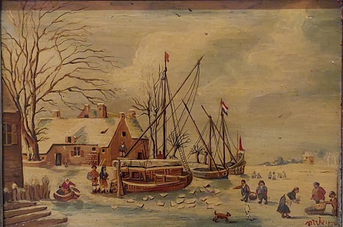 img02 Peinture à l’Huile Signée “Weynant” – Inspirée de Bonaventura Peeters (XVIIe)