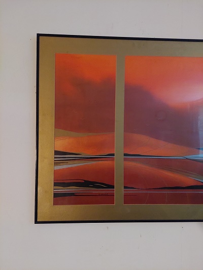 Triptyque Aurore Crépusculaire – W. Mulich (95 × 60 cm, années 70)