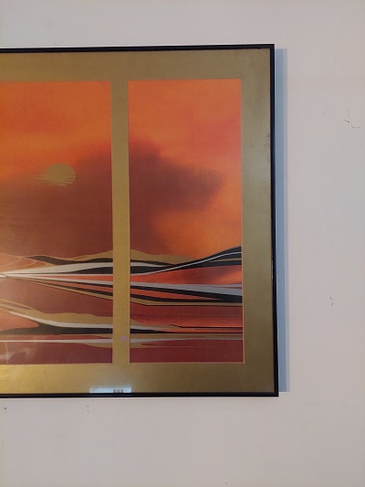 Triptyque Aurore Crépusculaire – W. Mulich (95 × 60 cm, années 70)