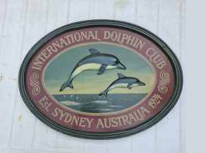 🌊 Plaque murale vintage Dolphin Club – Sculptée main