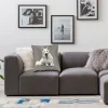 Taie d'Oreiller en Polyester, Lin et Velours avec Motif de Chien, Fermeture Éclair, Décor pour Canapé