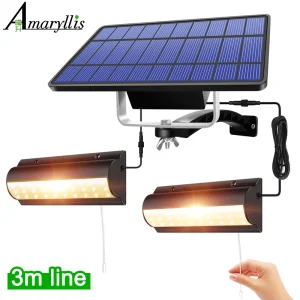 kf-H52d9daa036334e03be3530974f38cda3k Lampe solaire suspendue avec interrupteur et ligne de 3m, luminaire d'extérieur et d'intérieur à allumage et extinction automatique, pour grange, balcon, poulet