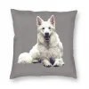 Taie d'Oreiller en Polyester, Lin et Velours avec Motif de Chien, Fermeture Éclair, Décor pour Canapé