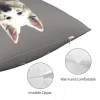 Taie d'Oreiller en Polyester, Lin et Velours avec Motif de Chien, Fermeture Éclair, Décor pour Canapé
