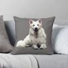 Taie d'Oreiller en Polyester, Lin et Velours avec Motif de Chien, Fermeture Éclair, Décor pour Canapé