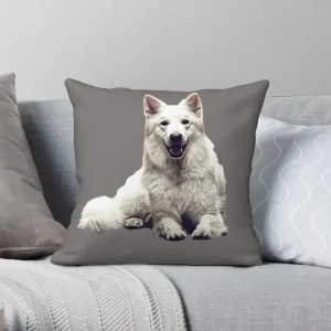 Taie d'Oreiller en Polyester, Lin et Velours avec Motif de Chien, Fermeture Éclair, Décor pour Canapé