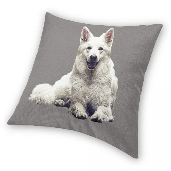 Taie d'Oreiller en Polyester, Lin et Velours avec Motif de Chien, Fermeture Éclair, Décor pour Canapé
