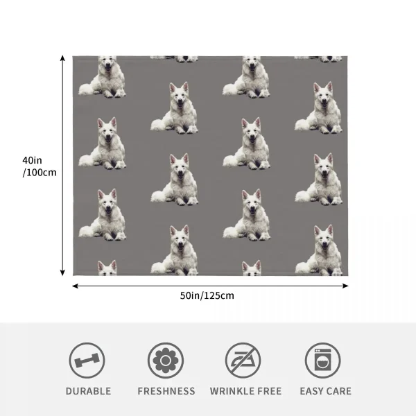 Couverture blanche pour chien berger suisse, couverture thermique de luxe pour plage en fourrure