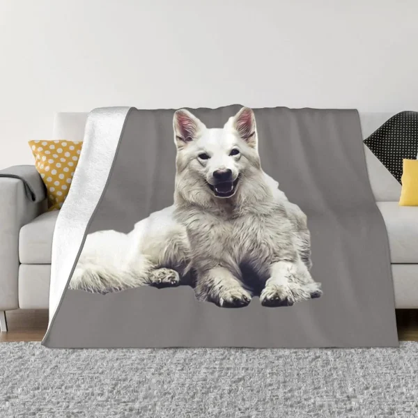 kf-S1264793ec08746cba7e92b012662485f8 Chien berger suisse blanc Une couverture ultra douce en micro polaire