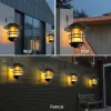 kf-S1ba8d5eb8dd3403c9708ec53b53ce25b7 Lanterne Solaire Extérieure en Acier Inoxydable, 1 Pièce, Flammes Vacillantes, Imperméable, RapGlass, pour Mur, Clôture