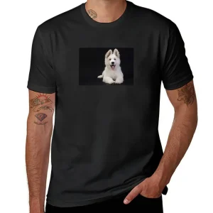 T-shirt homme noir à séchage rapide, chien ou chiot blanc d'un troupeau de contribuables allemands, nouvelle édition