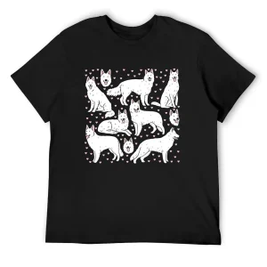 T-shirt surdimensionné à motif d'illustration de chien de troupeau de contribuables suisses blancs, vêtements d'anime à séchage rapide, haut d'été pour hommes, mignon
