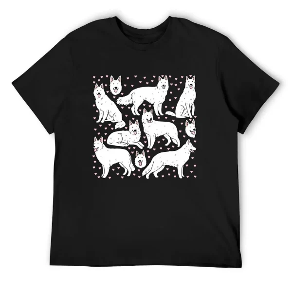 kf-S4133522b2e894bf69258d277f57ab248y T-shirt surdimensionné à motif d'illustration de chien de troupeau de contribuables suisses blancs, vêtements d'anime à séchage rapide, haut d'été pour hommes, mignon