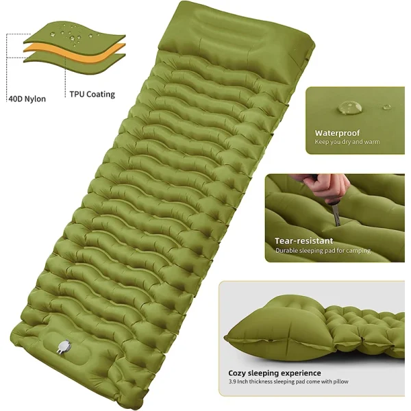 kf-S4ded34cdd45a4ca5969ab6336ae5b00fn WESTTUNE – matelas gonflable de Camping en plein Air, coussin de couchage épais avec oreiller et pompe intégrés, tapis d'air pour voyage, randonnée, escalade