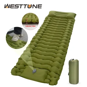 WESTTUNE – matelas gonflable de Camping en plein Air, coussin de couchage épais avec oreiller et pompe intégrés, tapis d'air pour voyage, randonnée, escalade