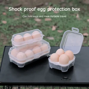 Boîte à œufs portable antichoc, conteneur de cuisine, étui transparent, adapté au camping en plein air, pique-nique