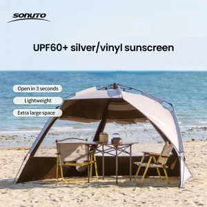 MacAAOutdoor-Tente de camping à une touche, ouverture automatique rapide, plage, pêche, famille, voyage, pique-nique, parc, ombre anti-UV, 3-4P