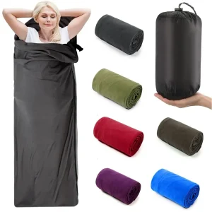 Sac de couchage en laine avec draps polaires de voyage ultralégers – adulte, camping & plein air