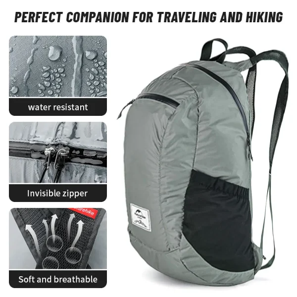 Naturehike 18L randonnée sac à dos ultraléger pliable étanche sacs de voyage pour hommes en plein air Portable femme Camping petit sac à dos