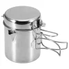 Bouilloire de cuisine en acier inoxydable 1L, Pot de Camping en plein air Portable avec poignée pliable