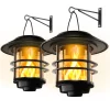 kf-Saf18de44c53b485da50b3edb9cbc72feg Lanterne Solaire Extérieure en Acier Inoxydable, 1 Pièce, Flammes Vacillantes, Imperméable, RapGlass, pour Mur, Clôture
