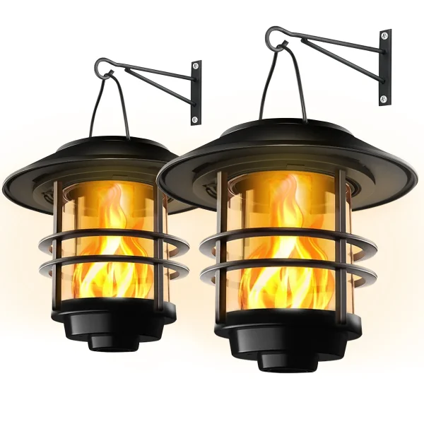 kf-Saf18de44c53b485da50b3edb9cbc72feg Lanterne Solaire Extérieure en Acier Inoxydable, 1 Pièce, Flammes Vacillantes, Imperméable, RapGlass, pour Mur, Clôture