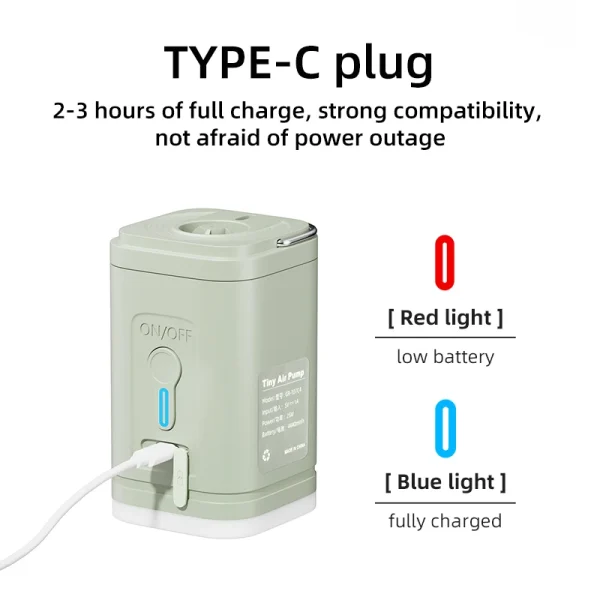 Pompe à Air électrique 3 en 1 avec lumières, Mini compresseur d'air sans fil, chargeur USB, gonfleur/déflateur, pour Camping en plein Air