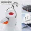 Ampoules LED rechargeables par USB pour l'extérieur, haute luminosité, lumière de secours, crochet, camping, pêche, lanterne portable, veilleuses