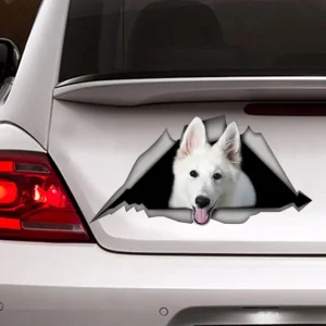 Autocollant de Berger Blanc Suisses, étiquette en métal, 3D