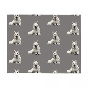 Couverture blanche pour chien berger suisse, couverture thermique de luxe pour plage en fourrure