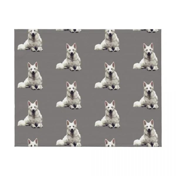 Couverture blanche pour chien berger suisse, couverture thermique de luxe pour plage en fourrure