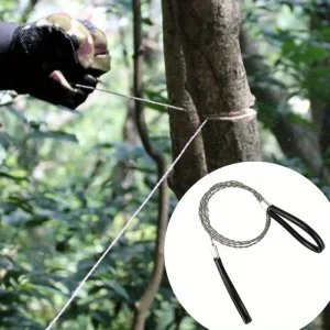 kf-Scf3a4cce36c748439a0345f50e6232677 Scie à fil portable en acier inoxydable, avec poignée au doigt, scie à chaîne manuelle de poche pour camping en plein air, randonnée, survie, 1 pièce