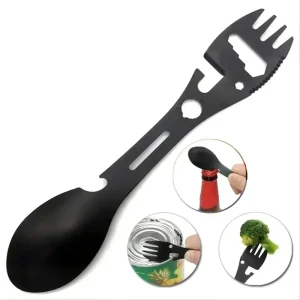 kf-Sd28667020a5b47cea79be4d3e1830889R Fourchette d'extérieur cuillère outil de Camping en plein air polyvalent fourchette légère cuillère ouvre-bouteille pour une survie utilitaire tactique pour un facile