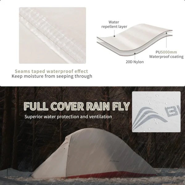 BISINNA Ultra-Léger Camping Tente Sac À Dos Tente 20D Nylon Étanche En Plein Air Randonnée Voyage Tente Vélo Tente 1-2 Personne