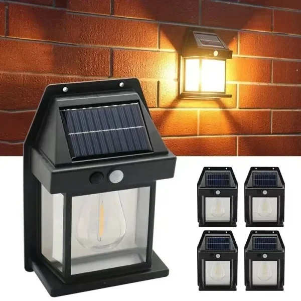kf-Sd9917bb9113448f68f4df58888596b17P Puissante lampadaire LED solaire extérieur lampe solaire étanche jardin cour voie décoration murale luminaire externe