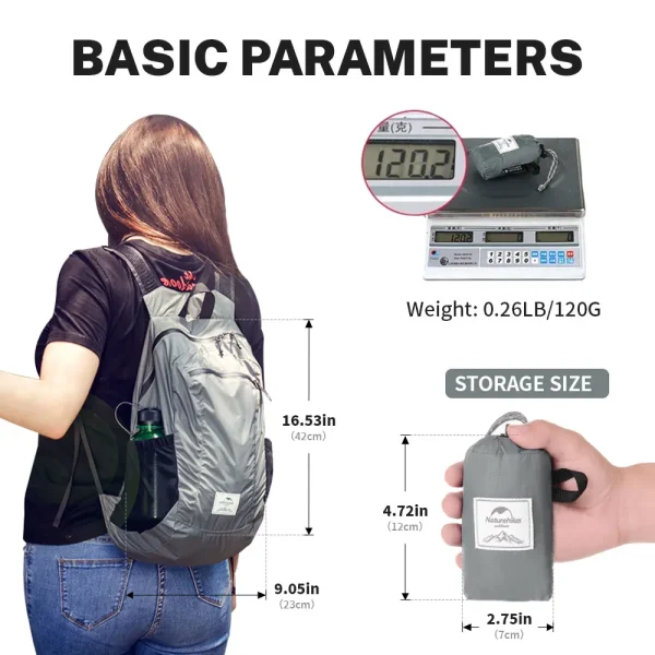 Naturehike 18L randonnée sac à dos ultraléger pliable étanche sacs de voyage pour hommes en plein air Portable femme Camping petit sac à dos
