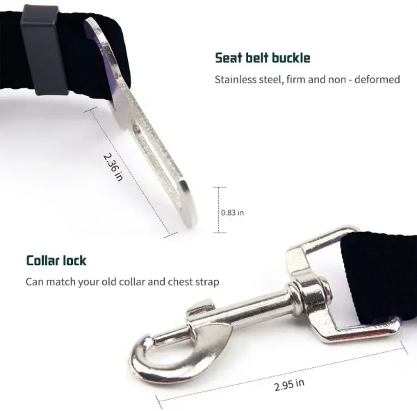 Ceinture de sécurité réglable pour animaux de compagnie, chat, chien, siège pour animaux de compagnie, véhicule, harnais pour chien, Clip en plomb, levier de sécurité, Traction, colliers pour chiens, Accessoires pour chiens