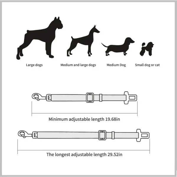 Ceinture de sécurité réglable pour animaux de compagnie, chat, chien, siège pour animaux de compagnie, véhicule, harnais pour chien, Clip en plomb, levier de sécurité, Traction, colliers pour chiens, Accessoires pour chiens