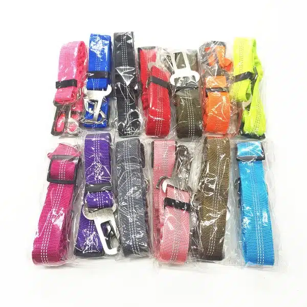 kf-S5066fcd725e04d5c9f122f7977055ba93 Harnais de ceinture de sécurité de voiture réglable pour chiens, coussin réfléchissant en Nylon, élasticité, accessoires de voyage pour chiens