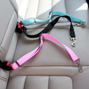 Ceinture de sécurité réglable pour animaux de compagnie, chat, chien, siège pour animaux de compagnie, véhicule, harnais pour chien, Clip en plomb, levier de sécurité, Traction, colliers pour chiens, Accessoires pour chiens
