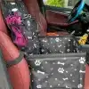 Siège d'auto pour chien avec poches de rangement, siège avant de voiture rehausseur Durable anti-rayures pour chien de petite et moyenne taille