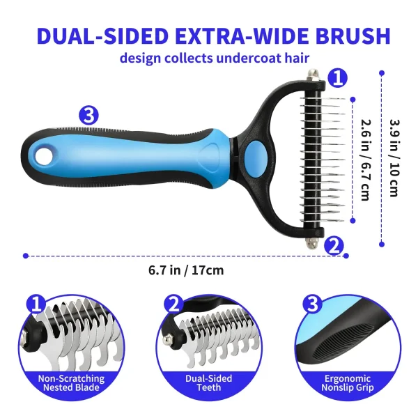Brosse professionnelle pour démêlage des animaux de compagnie, épilateur de poils de chien, coupe-noeud en fourrure pour chiot et chat, peigne, fournitures de toilettage pour chiens